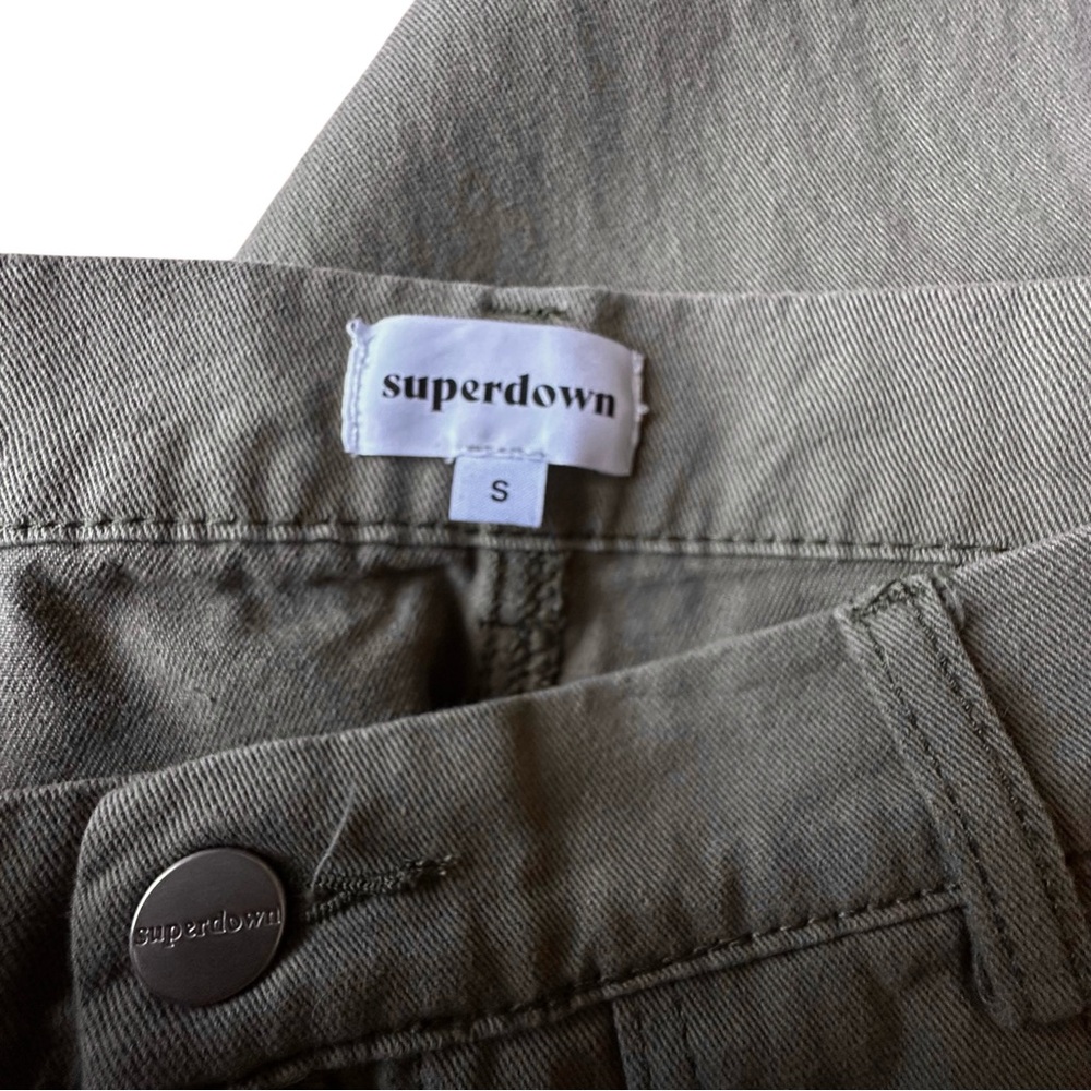 Revolve superdown Adina Cargo Pants Olive Green Small 100% Cotton - Picture 6 of 11